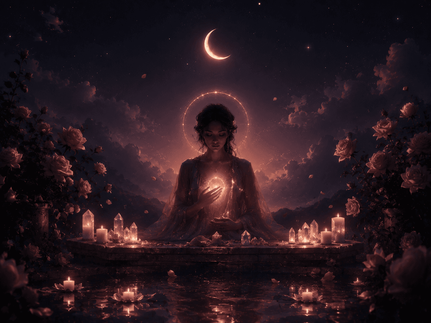 A warm ritual image for calling back peace and self-worth.
